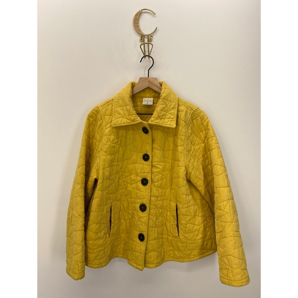 CMC by Color Me Cotton Button Down Jacket Yellow - Picture 1 of 8